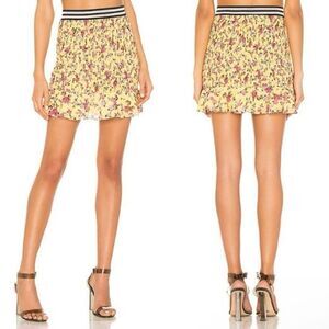 For Love & Lemons Odette Floral Smocked Mini Skirt Size Medium